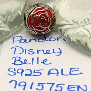 Authentic Pandora Enchanted Rose / Disney Belle charm